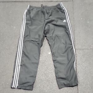 Adidas Kids Gray Joggers with White Stripes